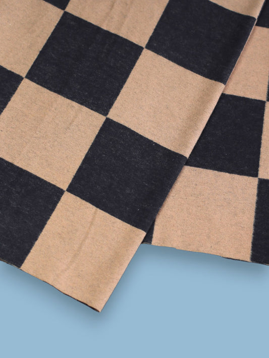 Organic Brushed Square Knit | Black/Camel